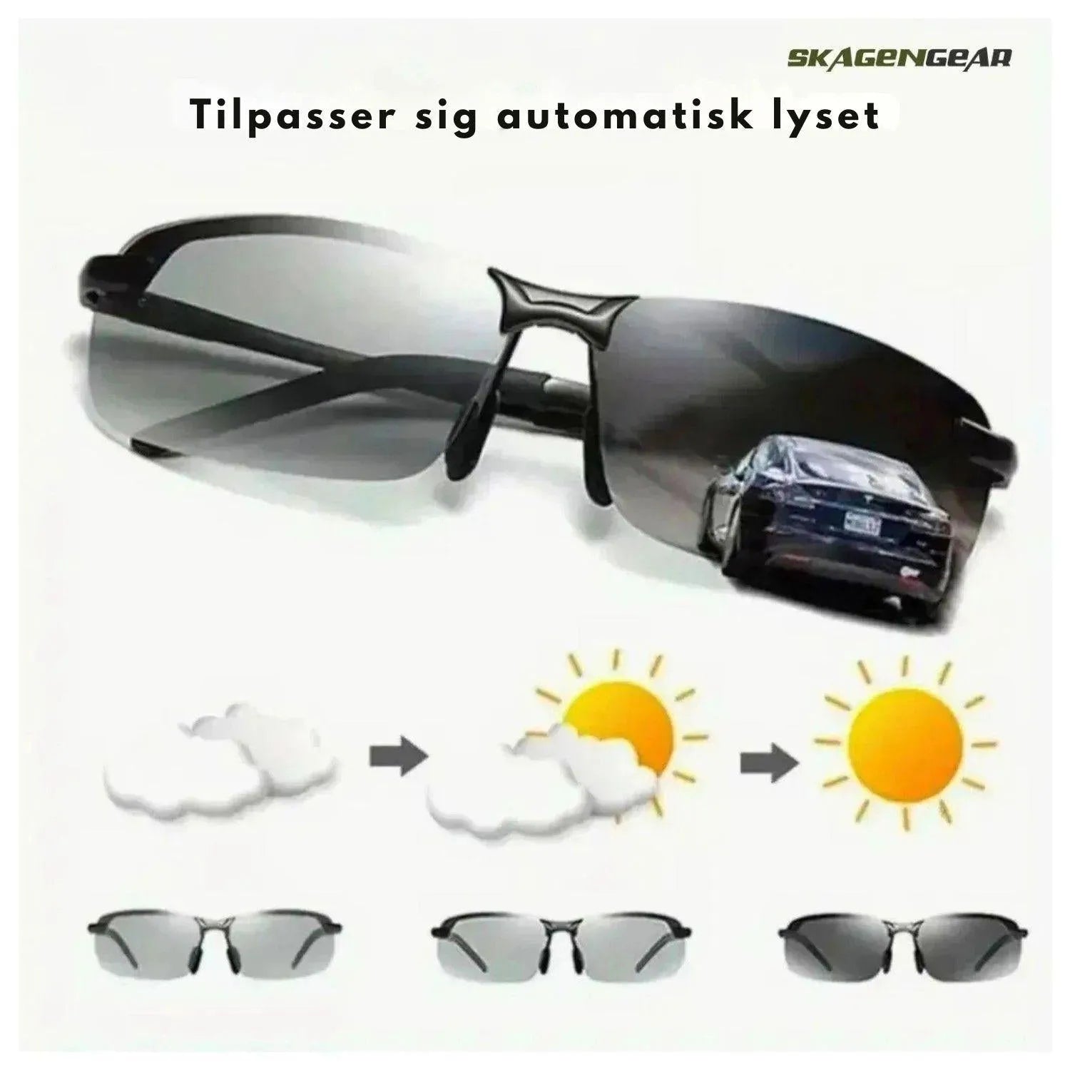 AutoVisions Briller | Fotochromatisk solbrille til bilkørsel
