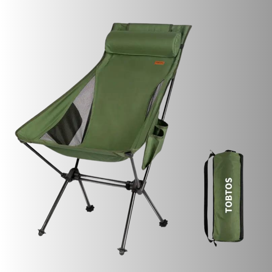 Campingstol TrailRest | Sammenklappelig med lændestøtte 150 kg