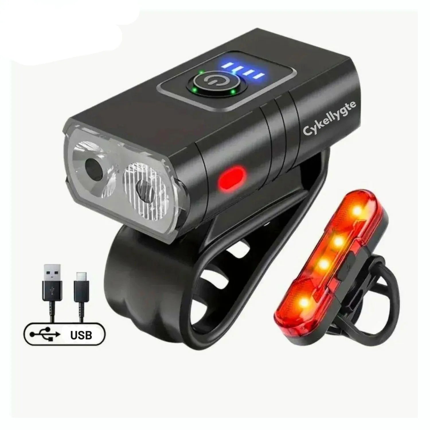 CykelLys Pro | Kraftfuld USB Genopladelig LED Cykellygte