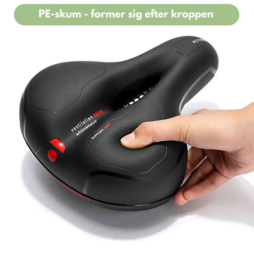 ErgoRide Comfort | ergonomisk cykelsadel gel fjedring & refleks