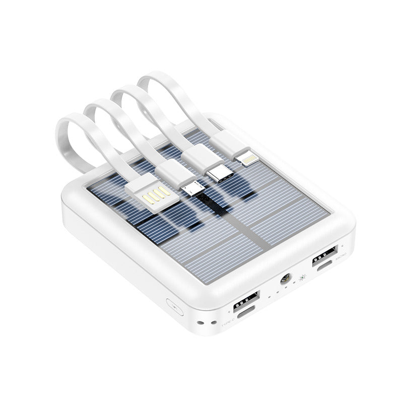 Kompakt solcelledrevet powerbank til udendørs opladning overalt