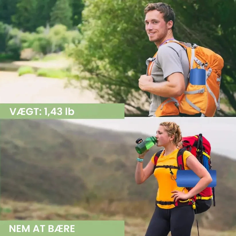 Oppustelig CampComfort | Bekvem luftmadras med indbygget pumpe til camping