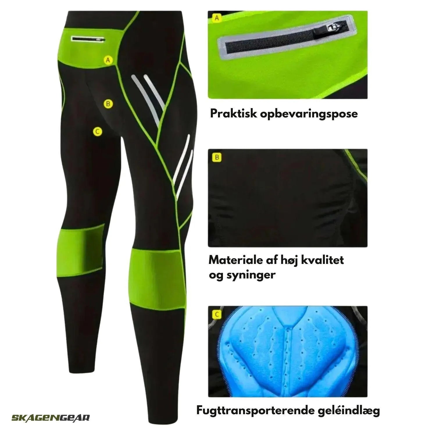 SpinFlex Bukser | Cykeltights med Gelpude og Elastisk Pasform