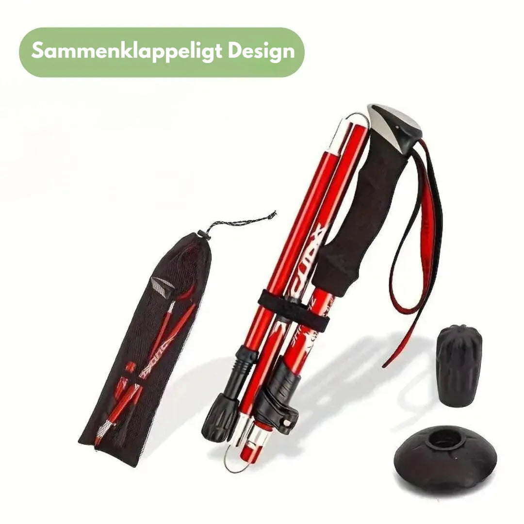 TrailFold Cane | Foldbar vandrestok justerbar let aluminium