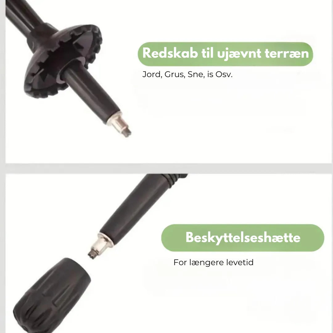 TrailFold Cane | Foldbar vandrestok justerbar let aluminium