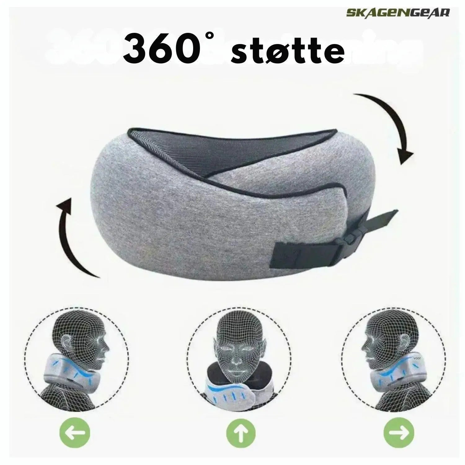 TravelEase Pude | 360° Nakkestøtte til Komfortable Rejser