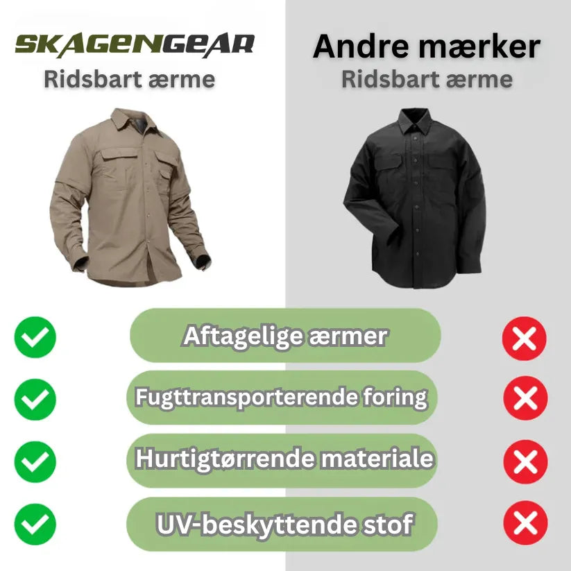 Friluft Trøje | Skjorte med Aftagelige Ærmer til Outdoor Aktivitet