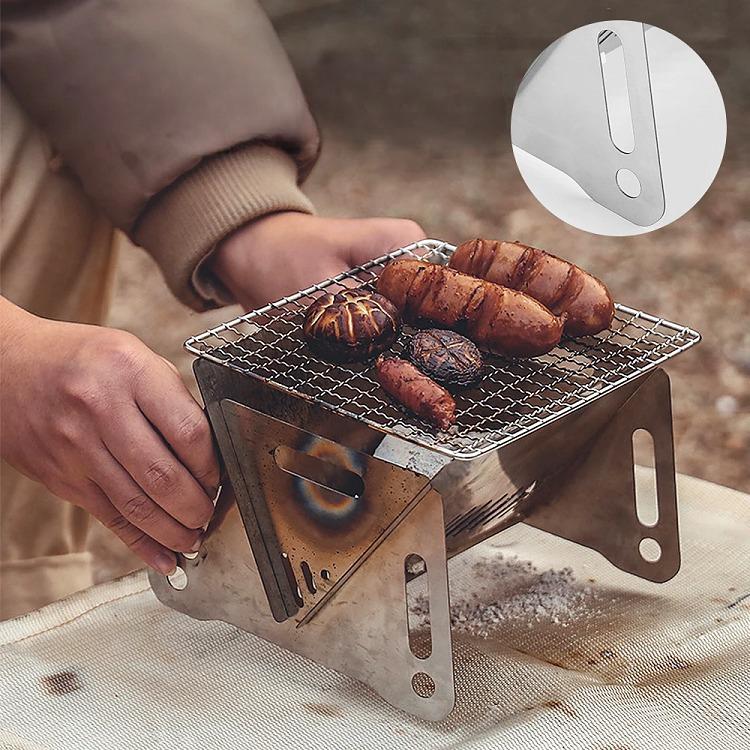 Enzo | Bærbar, foldbar grill i rustfrit stål til udendørs eventyr