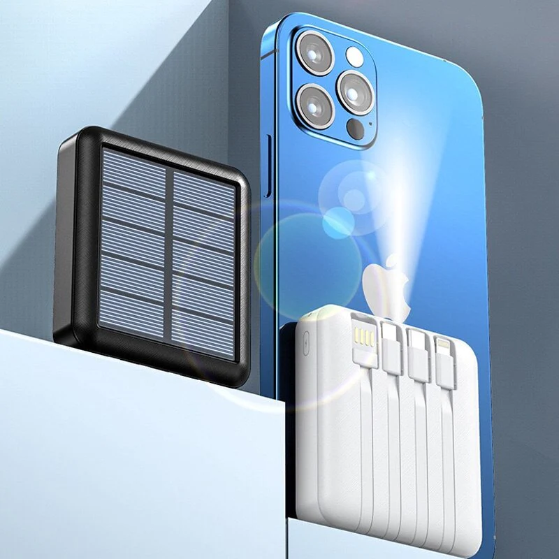 Kompakt solcelledrevet powerbank til udendørs opladning overalt